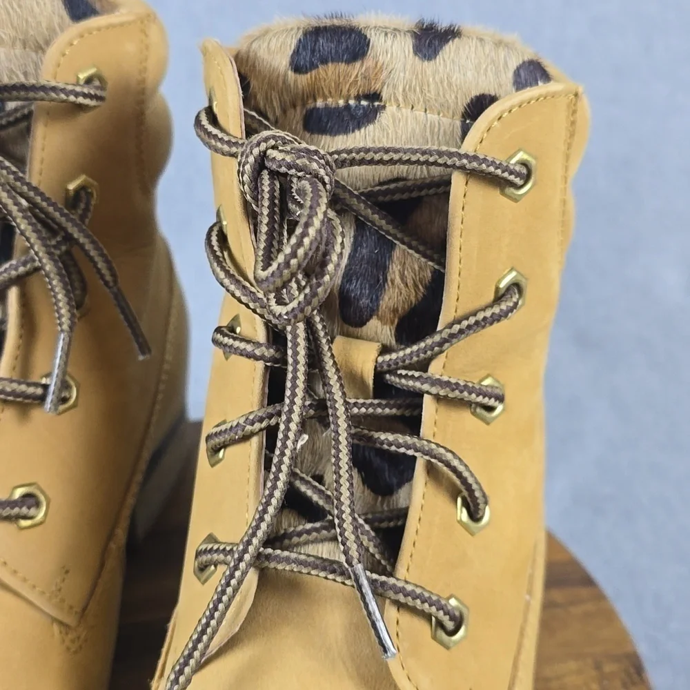 Women's Bronx boots size 7.5 leopard print tongue..
